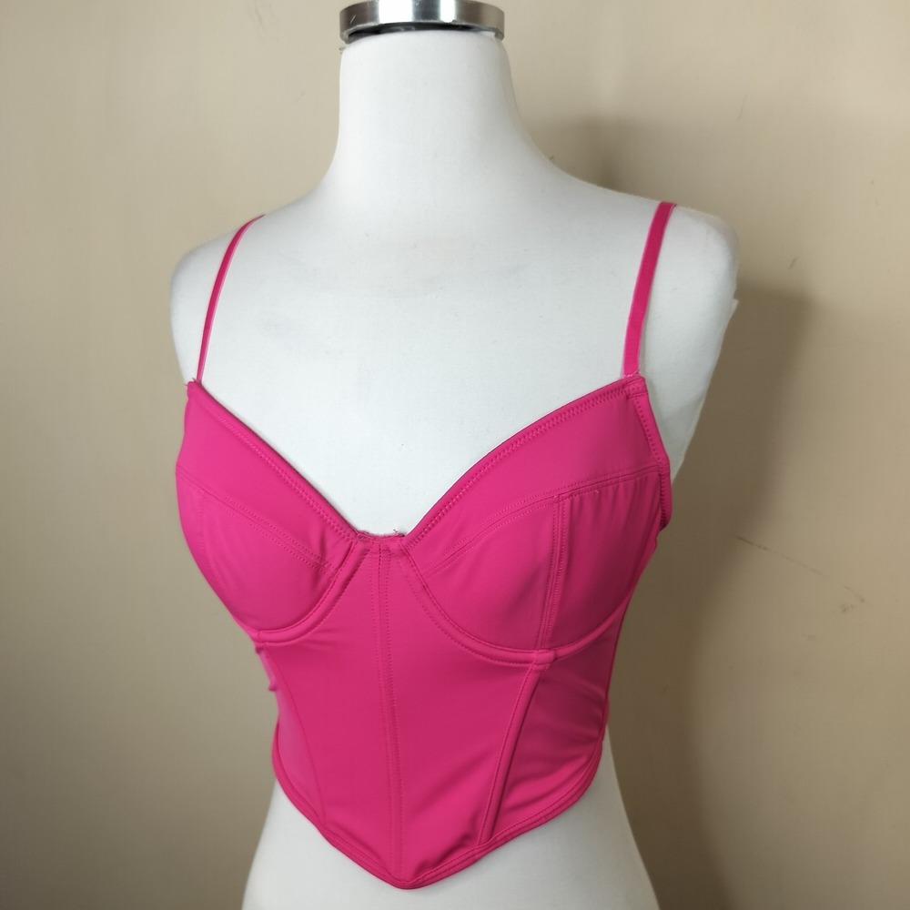 Primark Hot Pink Corset Bra Underwire Cami Y2K Sexy - Picture 3 of 8